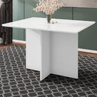 Mesa De Madeira Lisboa Com Tampo De Vidro Branco 050516 - Cas