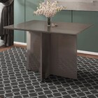 Mesa De Madeira Lisboa Com Tampo De Vidro Cinza Perola 050517