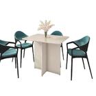 Mesa De Madeira Lisboa Com Tampo De Vidro Off White 050516 -