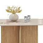 Mesa De Madeira Lisboa Com Tampo De Vidro Off White/noce 0505