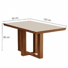Mesa De Madeira Lottus 120cm Com Vidro Prêmio/off White - Lj