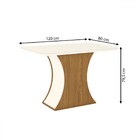 Mesa De Madeira Luiza Com Vidro Nature/off White - Henn