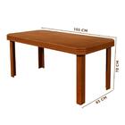 Mesa De Madeira Maciça 6 Lugares Nogueira Pérola Flamingo Móv