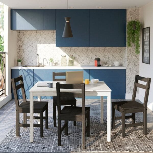 Mesa De Madeira Maciça Com 4 Cadeiras Mandacaru Cabecasa Made