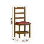 Mesa De Madeira Maciça Com 6 Cadeiras Estofadas Imbuia Vermel