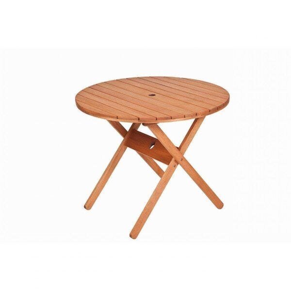 Mesa De Madeira Maciça Dobrável Para Área Externa 90cm Ipanem
