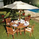 Mesa De Madeira Maciça Para Área Externa Com Centro Giratório