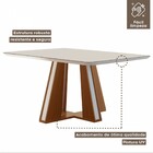 Mesa De Madeira Madri 135x90cm Com Vidro Premio/off White - L