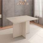 Mesa De Madeira Paris Com Vidro Off White - Casa D