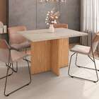 Mesa De Madeira Paris Com Vidro Off White/noce - Casa D