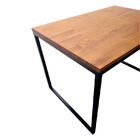 Mesa De Madeira Pinus Tonalidade Castanheira E Base De Ferro