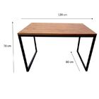 Mesa De Madeira Pinus Tonalidade Castanheira E Base De Ferro