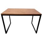 Mesa De Madeira Pinus Tonalidade Castanheira E Base De Ferro