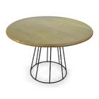 Mesa De Madeira Redonda Base Ferro 120cm Belmont - Iaza Móveis