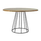 Mesa De Madeira Redonda Base Ferro 120cm Belmont - Iaza Móveis