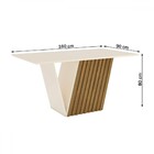Mesa De Madeira Rubia 160 Cm Ripado Off White/nature - Henn