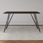 Mesa De Madeira Trama Base Preta Com Tampo Amêndoa 140 X 80 -