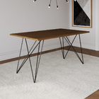 Mesa De Madeira Trama Base Preta Com Tampo Amêndoa 140 X 80 -