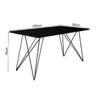 Mesa De Madeira Trama Plus Base Preta Com Tampo Preto 150 X 9