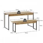 Mesa De Madeira Tub Com 1 Banco Carvalho/preto - Compace