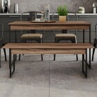 Mesa De Madeira Tub Com 1 Banco Nogal/preto - Compace