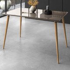 Mesa De Madeira Veneza Tampo Em Vidro Cinza Perola 050.376 -