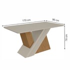 Mesa De Madeira Vênus Com Vidro Amêndoa Clean/off White 74056