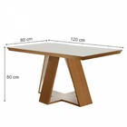 Mesa De Madeira Viena 120cm Com Vidro Cinamomo/off White - Lj