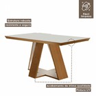 Mesa De Madeira Viena 120cm Com Vidro Cinamomo/off White - Lj