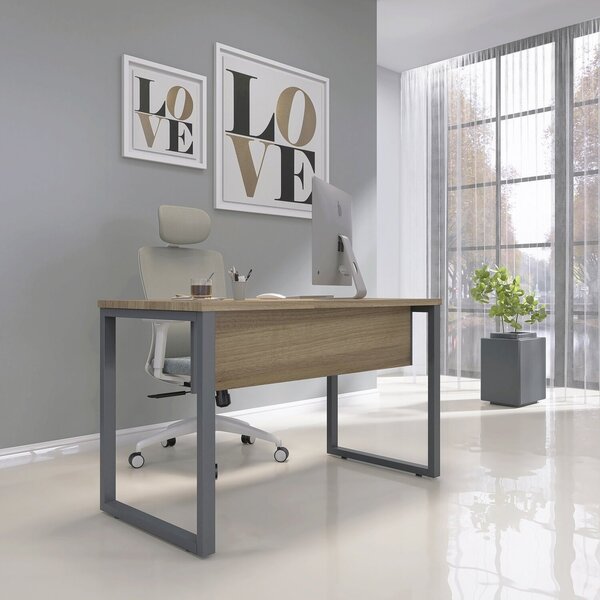 Mesa De Madeira X M134/60p25 134cm Industrial Naturalle E Gra