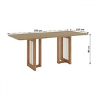Mesa De Madeira Yara 200 Cm Com Vidro Nature - Henn