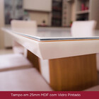 Mesa De Madeira Yara Com Vidro Nature/off White Sc78 - Henn