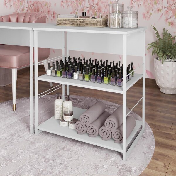 Mesa De Manicure 67,8cm Steel Caemmun Branco