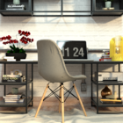 Mesa De Metalon E Madeira Home Office Mesa Paralelo - Preto -