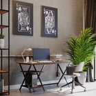 Mesa De Metalon E Madeira Home Office Mesa Scalene - Marrom -