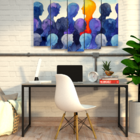 Mesa De Metalon E Madeira Home Office Mesa Trapeze - Cinza -