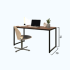 Mesa De Metalon E Madeira Home Office Mesa Trapeze - Cinza -