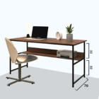 Mesa De Metalon E Madeira Home Office Rhombus - Creme - 1,50x