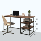 Mesa De Metalon E Madeira Home Office Square - Cinza - 1,50x0