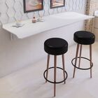Mesa De Parede Dobrável 110x46cm Com 2 Banquetas - Cor Branca