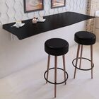 Mesa De Parede Dobrável 130x46cm Com 2 Banquetas - Cor Preto