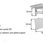 Mesa De Parede Dobravel 90x41 Suporte Preto Canto Arredondado