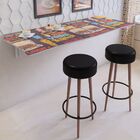 Mesa De Parede Dobrável 90x46cm Com 2 Banquetas - Cor Bar