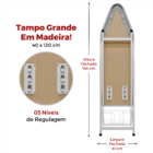 Mesa De Passar Suprema Extra - Branco/prata