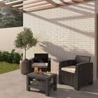 Mesa de Plástico 42x45x65cm Grafite Rattan Valentina Aquaplas