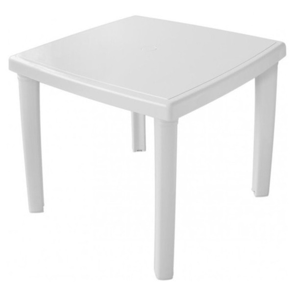 Mesa De Plástico Quadrada 4 Lugares Pés De Plástico Me3 Branco