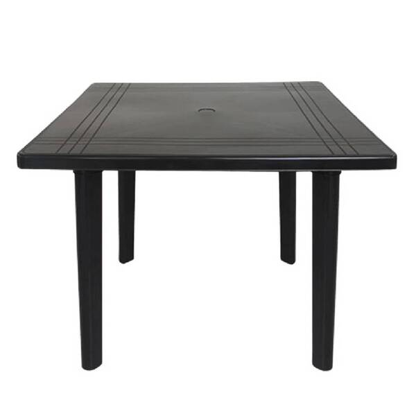 Mesa De Plástico Quadrada 90cm Preta Desmontável