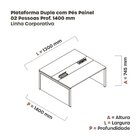 Mesa De Plataforma Dupla Para 2 Pessoas Corporativa 130x140/2