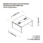 Mesa De Plataforma Dupla Para 2 Pessoas Corporativa 140x140/2