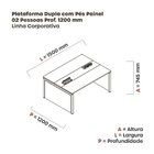 Mesa De Plataforma Dupla Para 2 Pessoas Corporativa 150x120/2